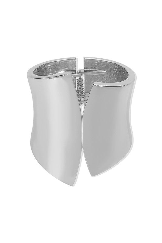 Gold Plated Irregular Wide Chunky Metal Bangle Bracelet (color sold separately)
