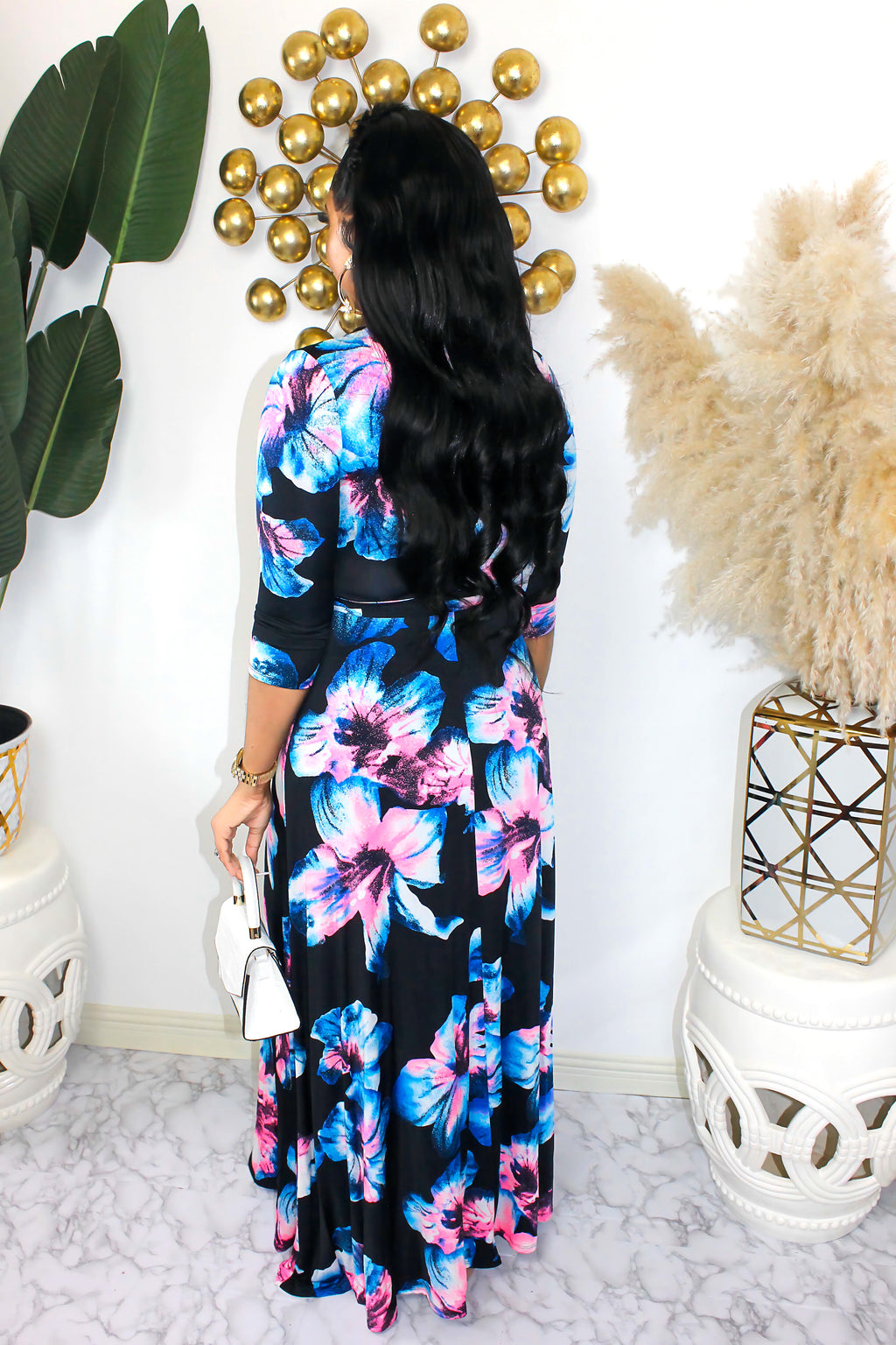 Play In The Sun 3/4 Sleeve Maxi Dress