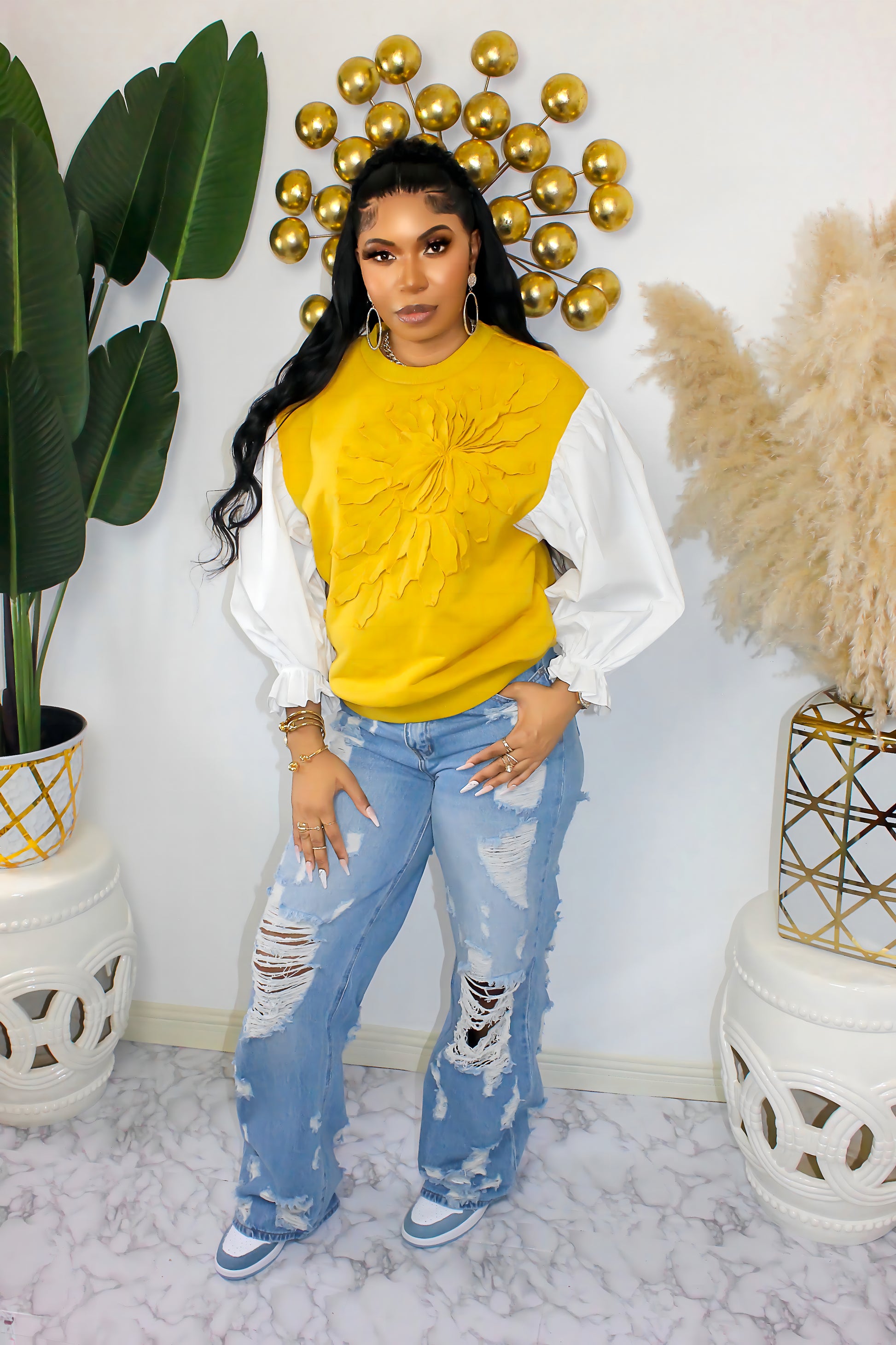 Puff Sleeve Oversized Sweatshirt