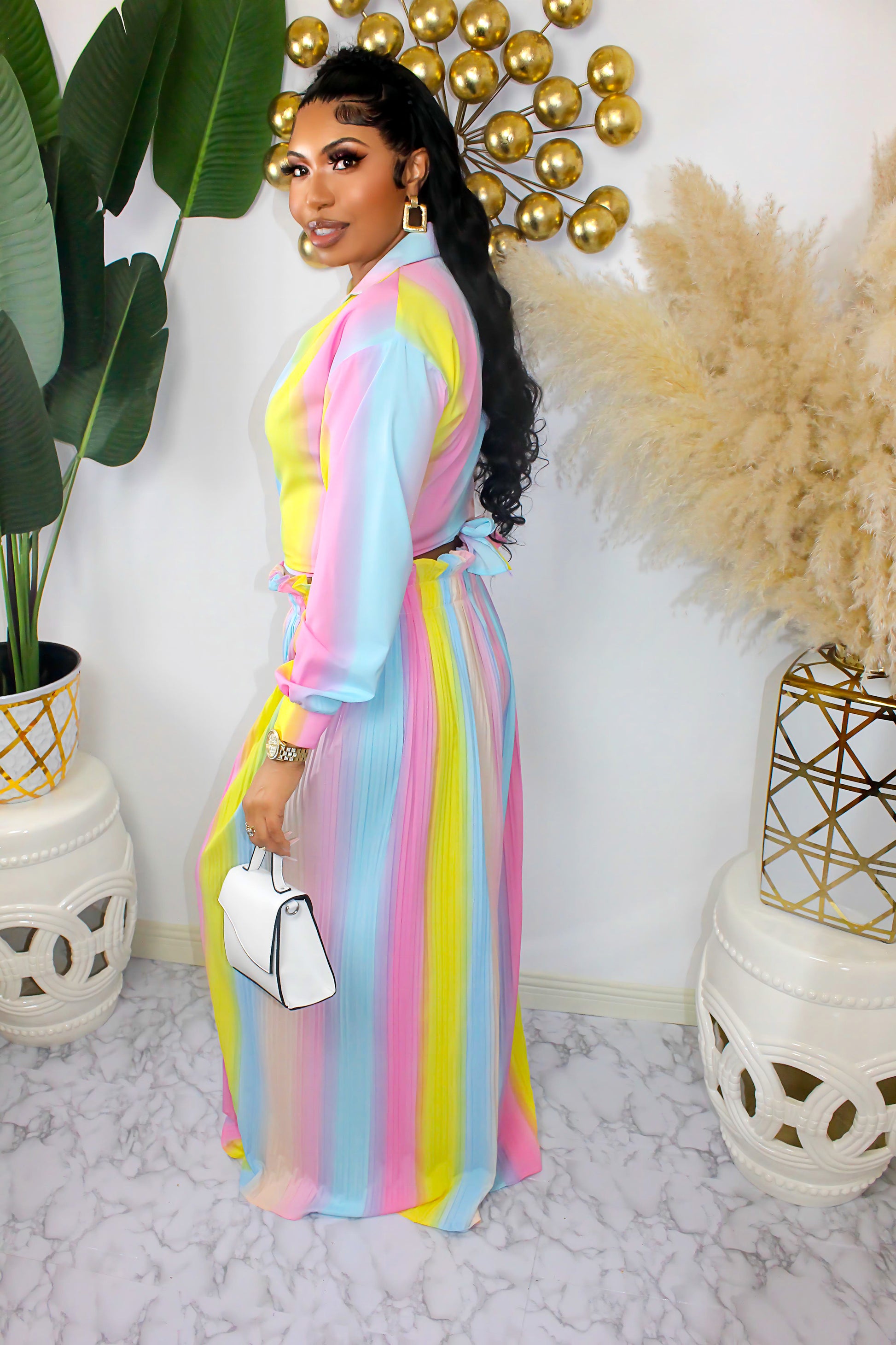 Pastel Bloom Two Piece Pant Set